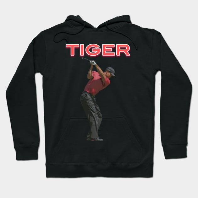 Tiger Woods Swinging Hoodie by YungBick